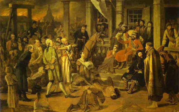 Vasily Perov Pugachev Judgement oil painting image